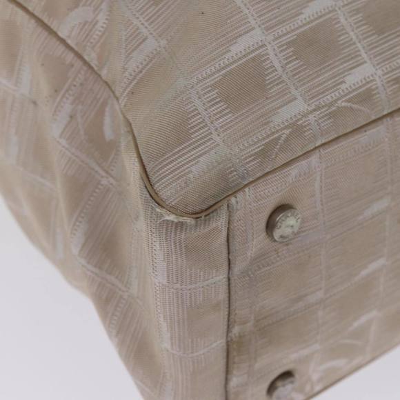 CHANEL New Travel Line Tote Bag Nylon Beige CC Auth th4946 - Picture 9 of 16